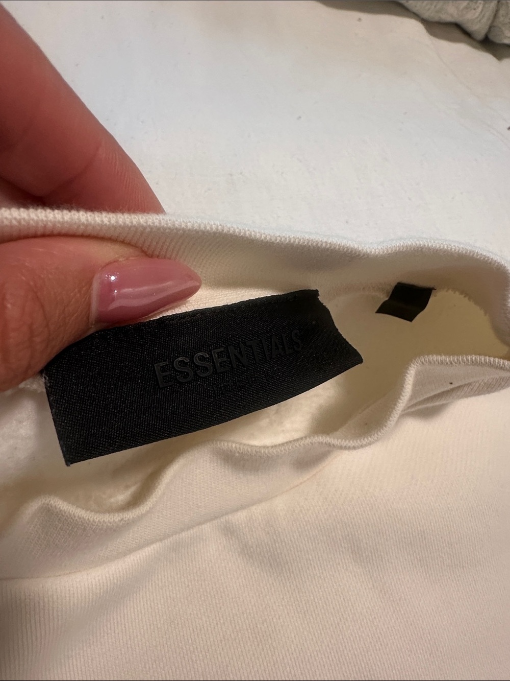 Fear of God Essentials Cream Embossed Crewneck Sweatshirt - Picture 4 of 5
